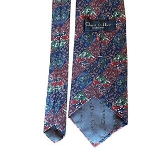 Christian Dior Monsieur Silk Necktie Lighthouse Print Made in USA Formal‎ Casual